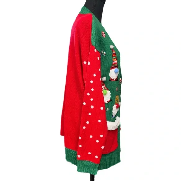 Holiday Time - Festive Holiday Cardigan Sweater - Size Small - Picture 8 of 12